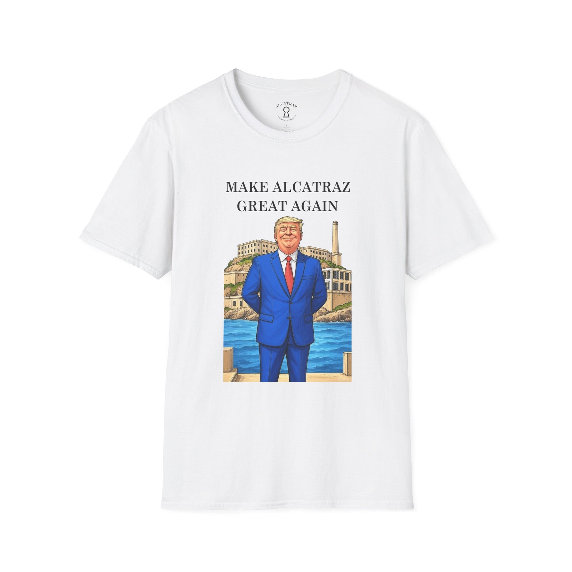 Make Alcatraz Great Again T-Shirt, Unisex Political Humor Tee, Fun Gift for Election Season, Vintage Style Gift, Casual Wear for Fans