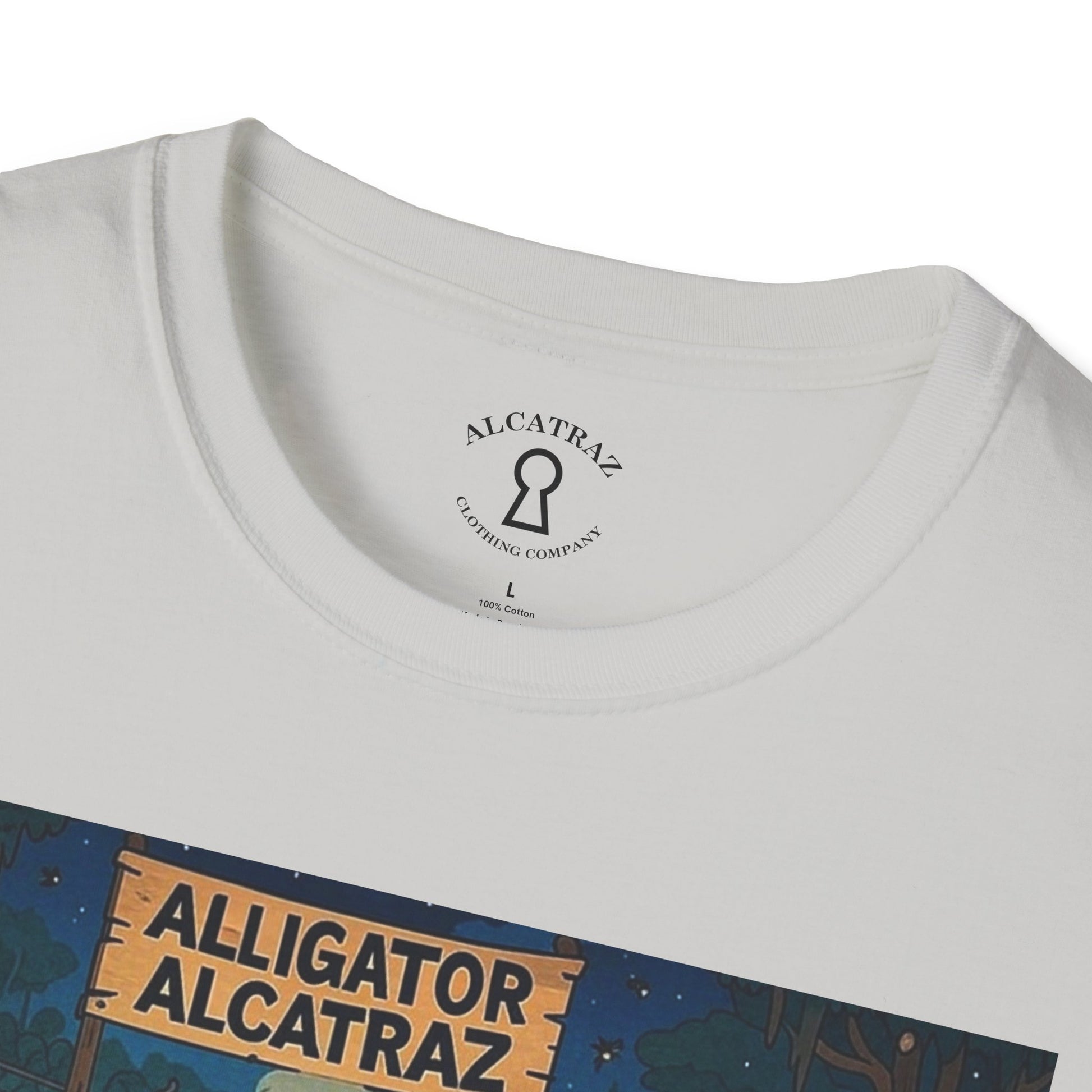 Raza Alligator Alcatraz T-Shirt, Campfire Graphic Tee Outdoor Adventure Shirt, Boots and belts