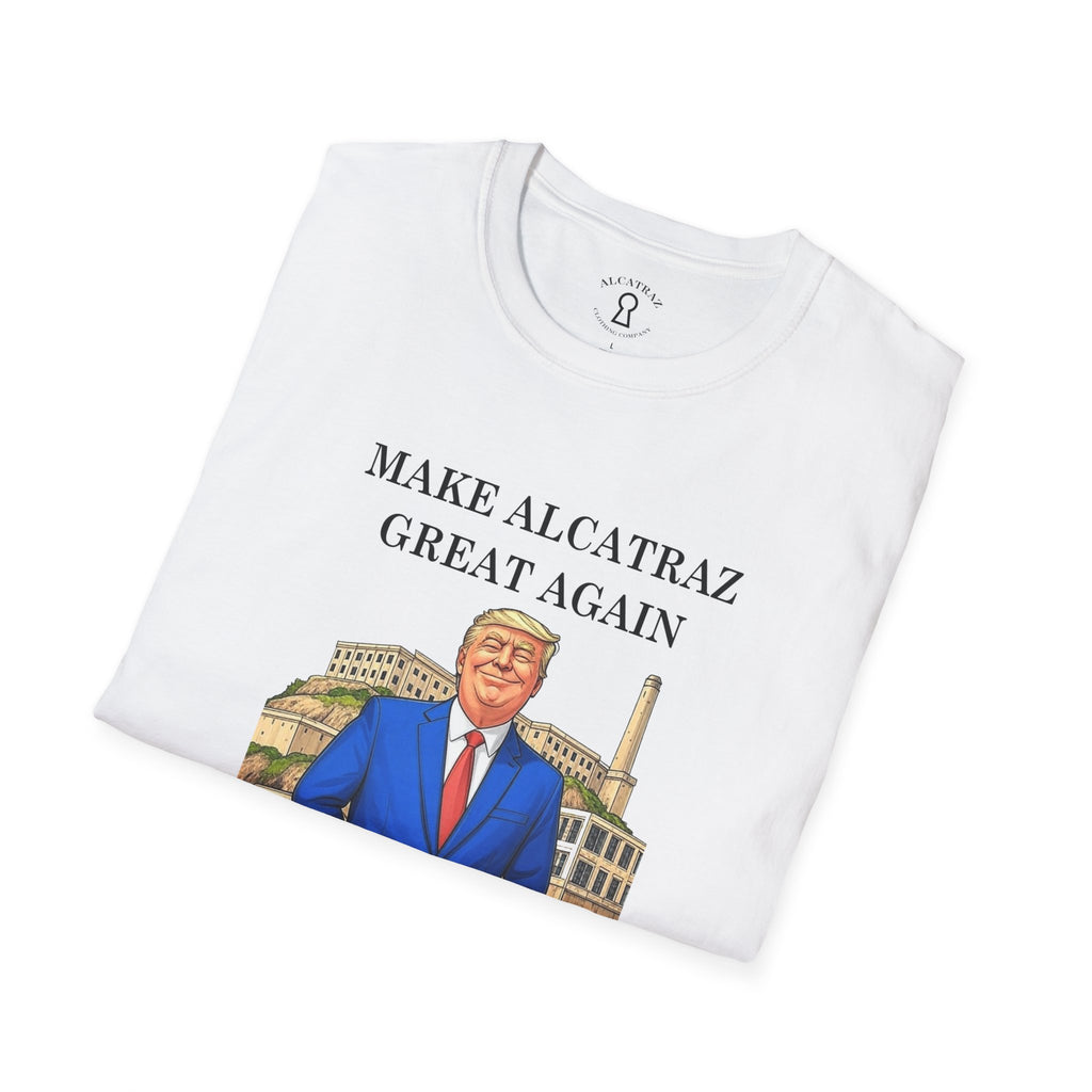 Make Alcatraz Great Again T-Shirt, Unisex Political Humor Tee, Fun Gift for Election Season, Vintage Style Gift, Casual Wear for Fans