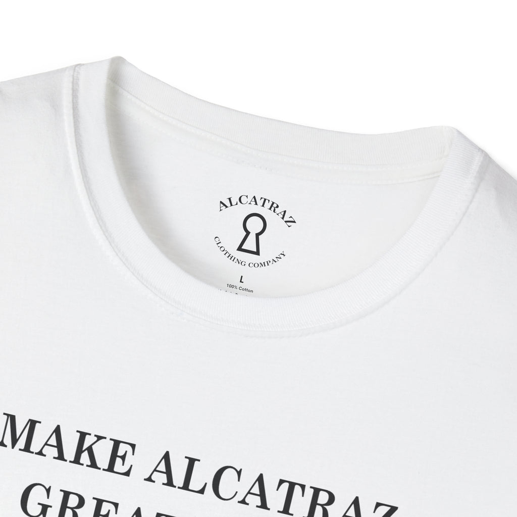 Make Alcatraz Great Again T-Shirt, Unisex Political Humor Tee, Fun Gift for Election Season, Vintage Style Gift, Casual Wear for Fans
