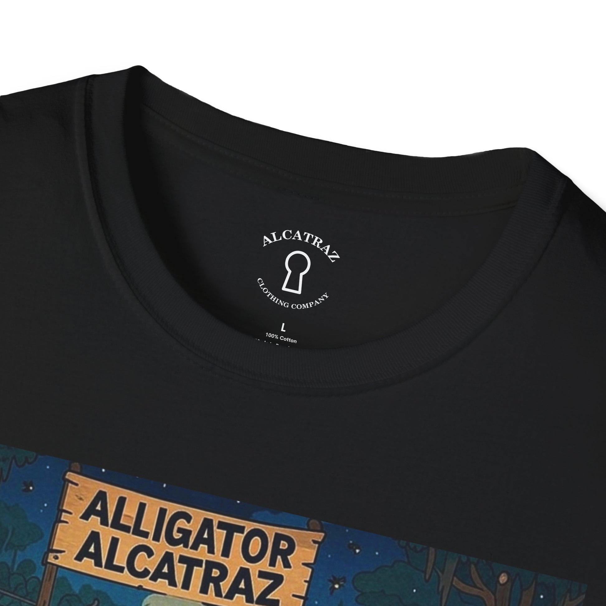 Raza Alligator Alcatraz T-Shirt, Campfire Graphic Tee Outdoor Adventure Shirt, Boots and belts